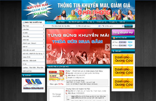 Thiết kế web Thông tin khuyến mại, giảm giá ở Hải Phòng