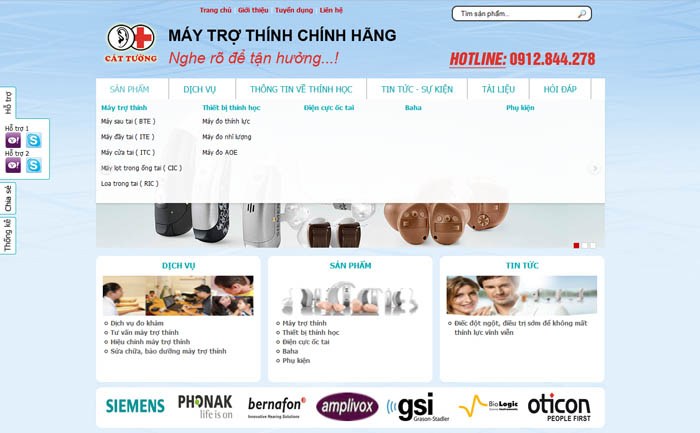 Thiết kế web Công ty Máy Trợ Thính Cát Tường