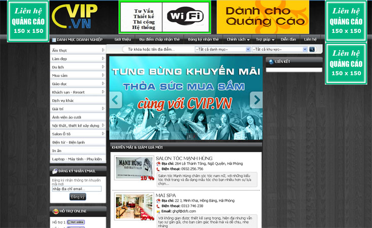 Thiết kế web thông tin khuyến mại CVIP.VN