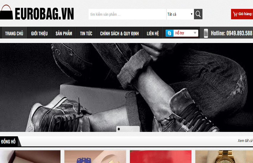 Thiết kế website Euro Bag JSC - Túi xách hàng hiệu