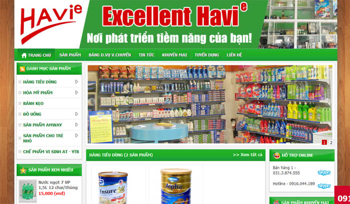 Thiết kế website Siêu thị Havi