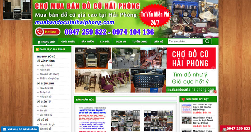 Thiết kế website Chợ Mua Bán Đồ Cũ Hải Phòng