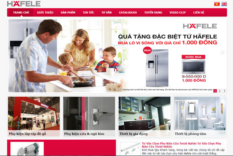 Thiết kế website Showroom Hafele Việt Nam