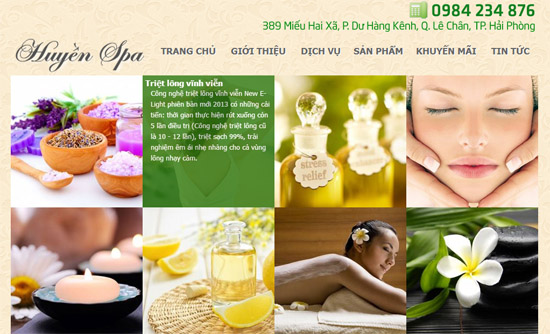 Thiết kế website Huyền Spa ở Hải Phòng