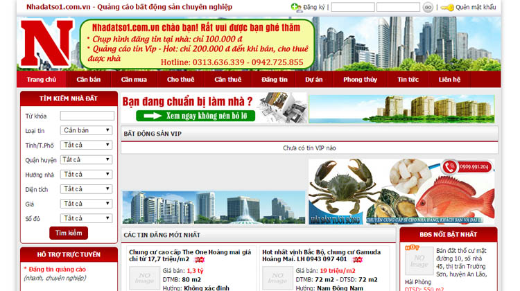 Thiết kế website Nhà Đất Số 1
