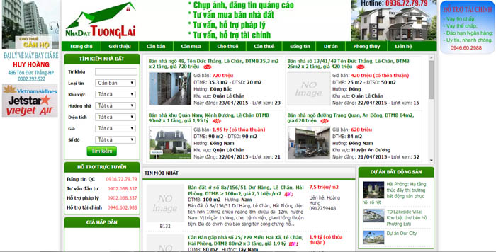 Thiết kế website Nhà Đất Tương Lai