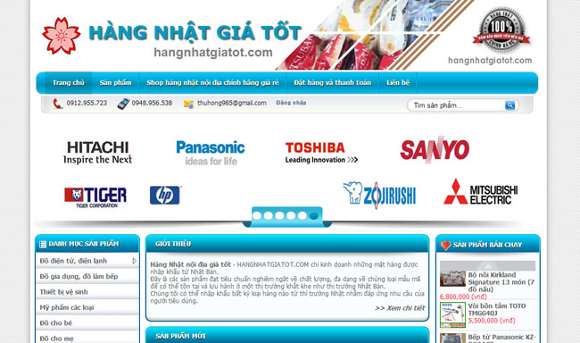 Thiết kế website Shop Hàng Nhật giá tốt