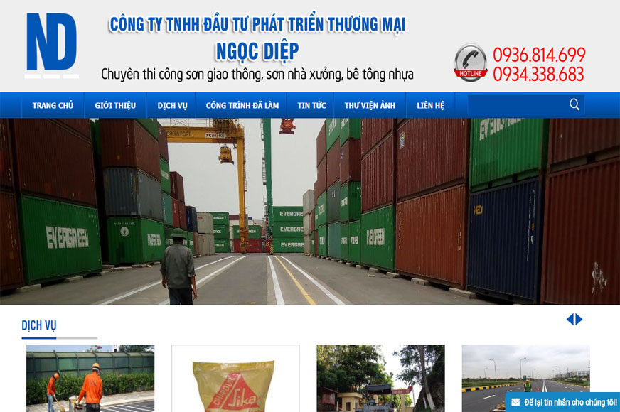 Thiết kế website và Quảng cáo Google Công ty Đầu tư Phát triển Thương Mại Ngọc Diệp