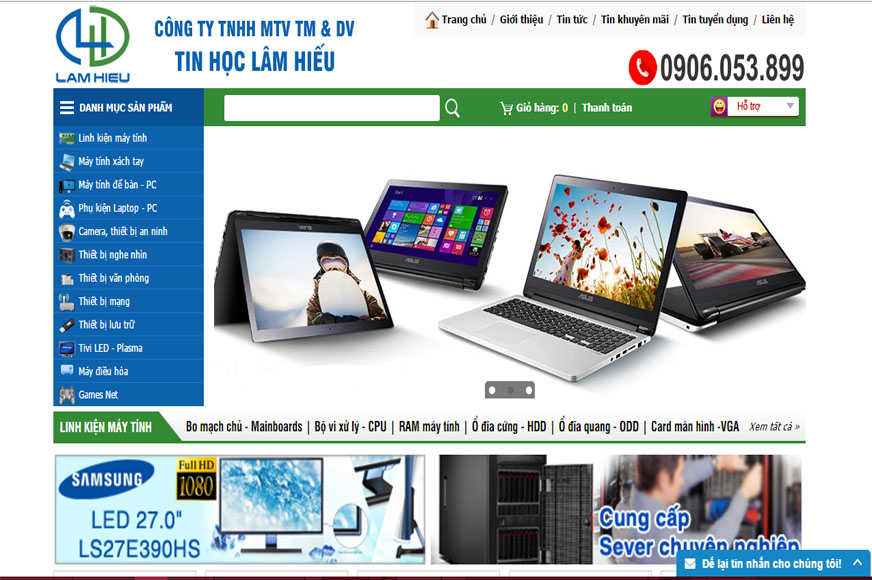 Thiết kế website Công ty Tin Học Lâm Hiếu