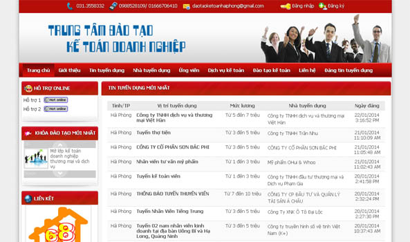 Thiết kế web việc làm Hải Phòng