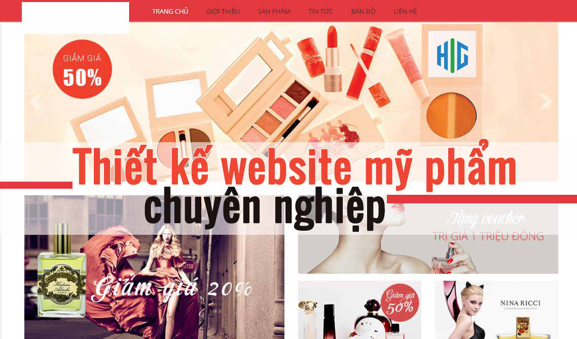 THIẾT KẾ WEBSITE BÁN MỸ PHẨM, ĐỒ MAKE UP TRANG ĐIỂM TẠI HẢI PHÒNG GIÁ RẺ